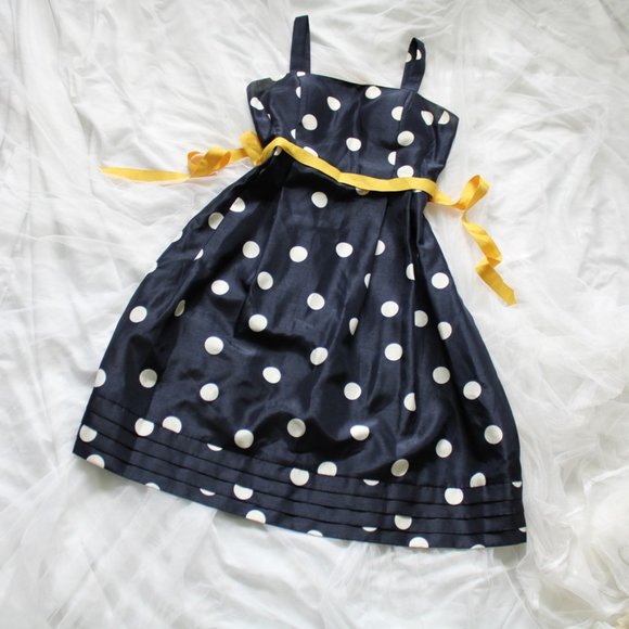 navy polka dot dress - Picture 2 of 4